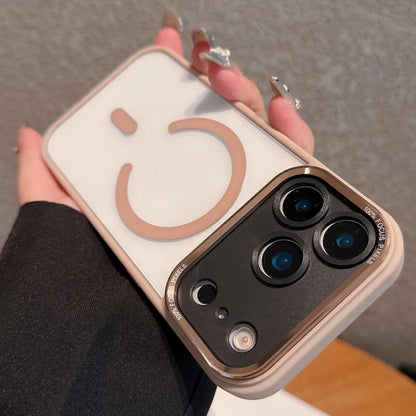 Transparent Metal Bumper Case for iPhone 11-17 Pro Max  Plus - MagSafe Compatible Clear Cover - ZOOMNSTORE