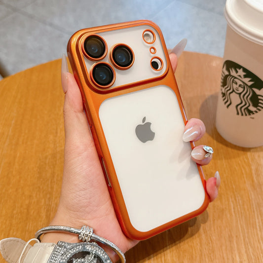 Transparent iPhone 17 Case - Hard Clear Cover with Plating Frame  Lens Film Protection - ZOOMNSTORE