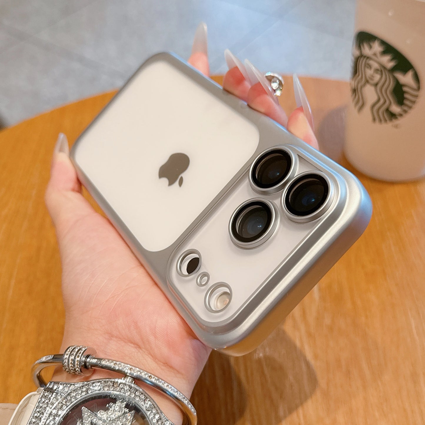 Transparent iPhone 17 Case - Hard Clear Cover with Plating Frame  Lens Film Protection - ZOOMNSTORE