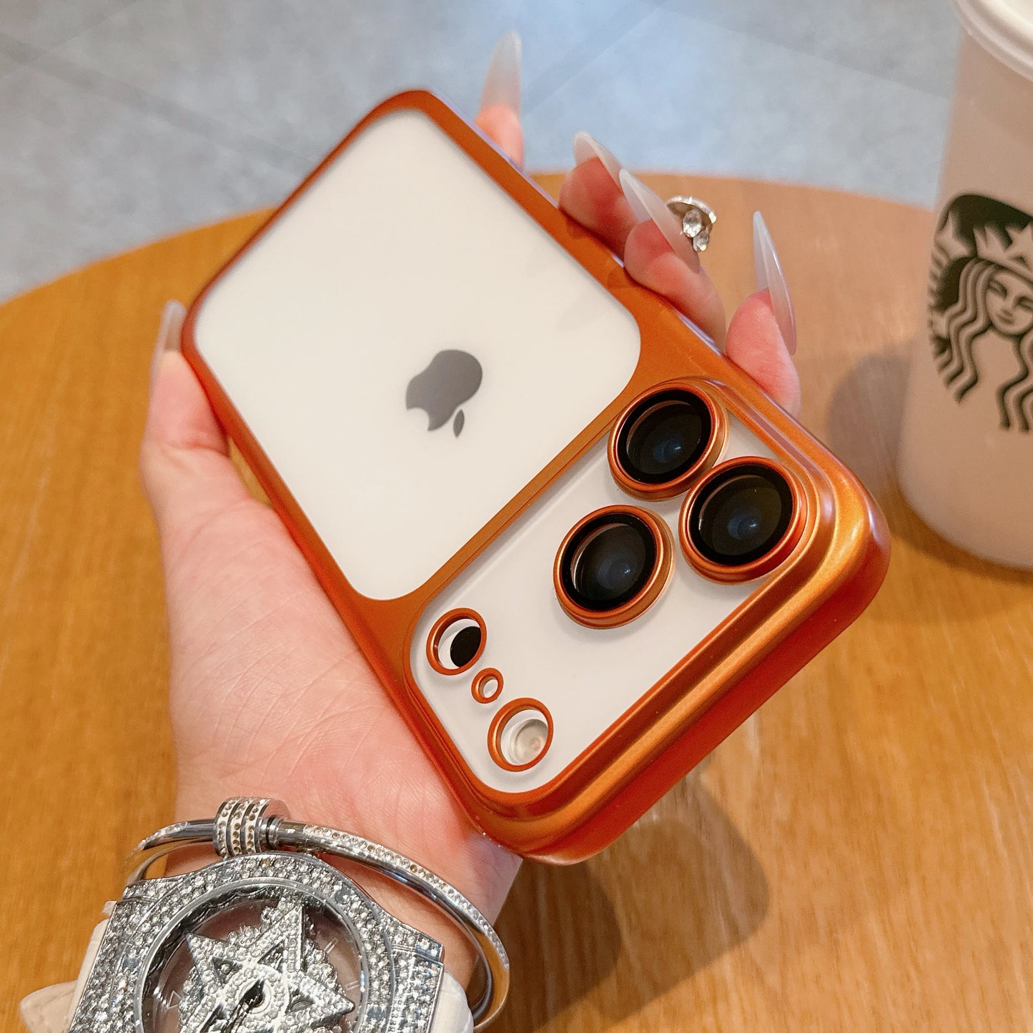 Transparent iPhone 17 Case - Hard Clear Cover with Plating Frame  Lens Film Protection - ZOOMNSTORE