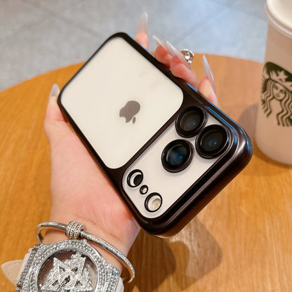 Transparent iPhone 17 Case - Hard Clear Cover with Plating Frame  Lens Film Protection - ZOOMNSTORE