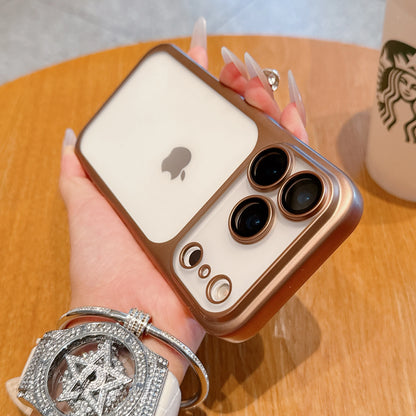 Transparent iPhone 17 Case - Hard Clear Cover with Plating Frame  Lens Film Protection - ZOOMNSTORE