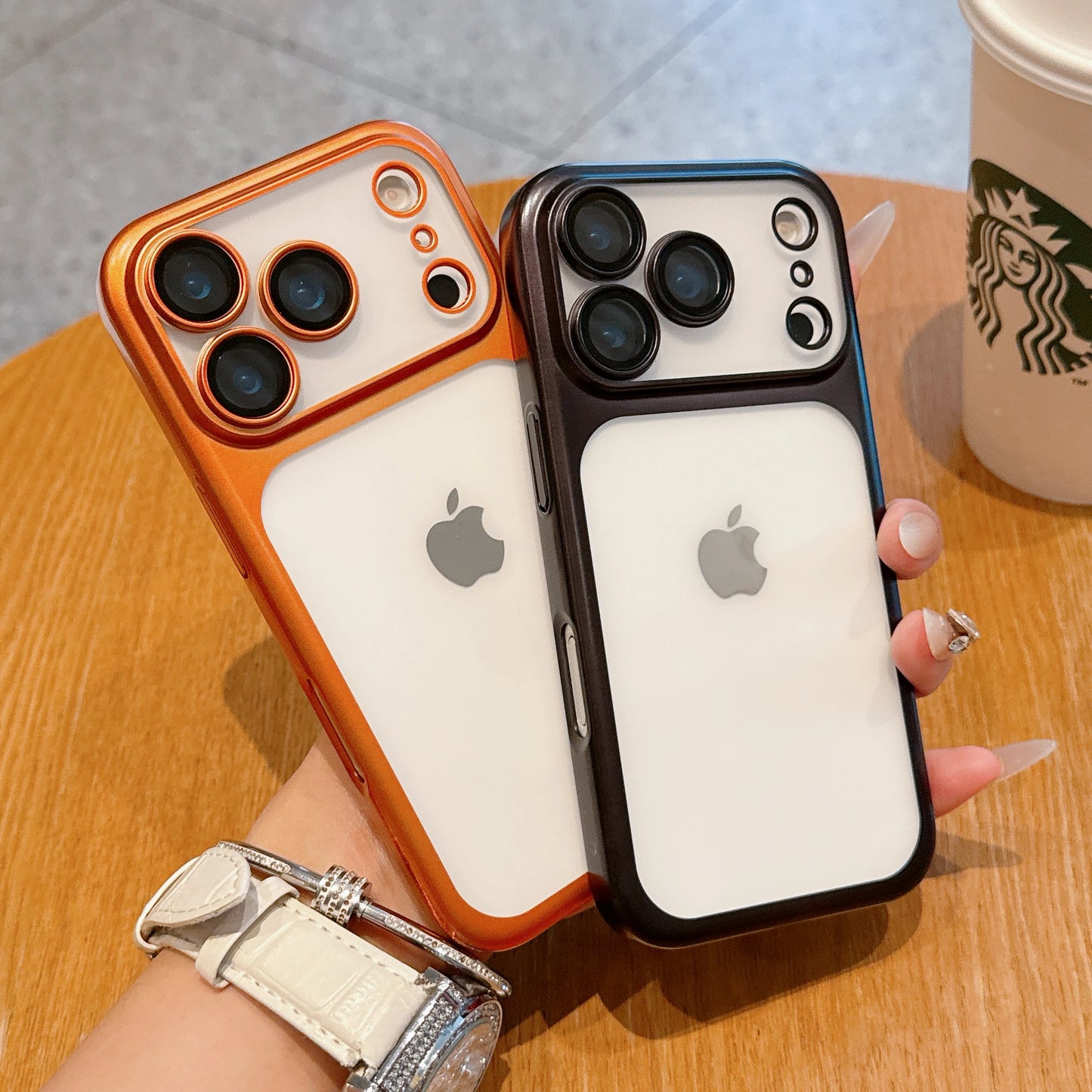 Transparent iPhone 17 Case - Hard Clear Cover with Plating Frame  Lens Film Protection - ZOOMNSTORE