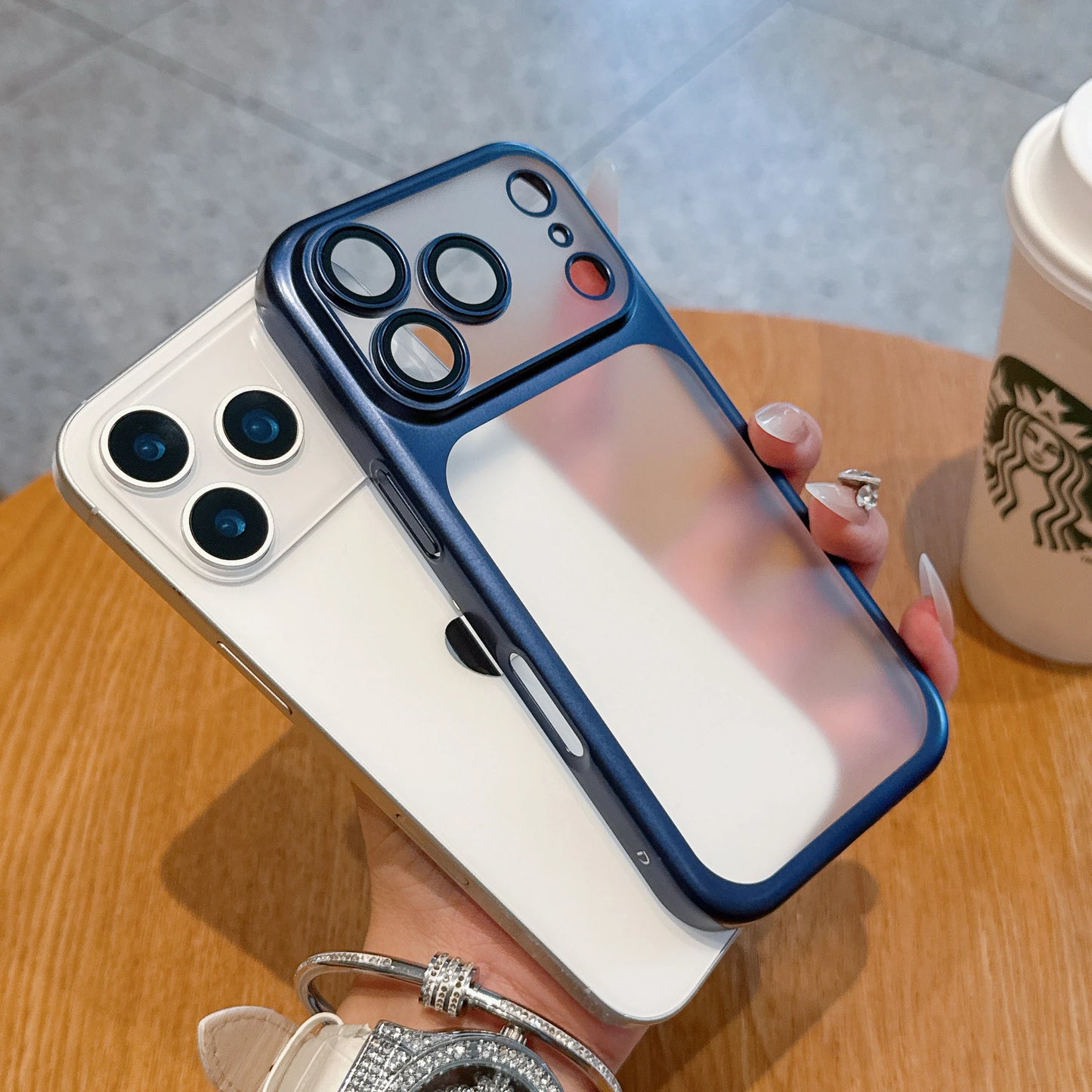 Transparent iPhone 17 Case - Hard Clear Cover with Plating Frame  Lens Film Protection - ZOOMNSTORE