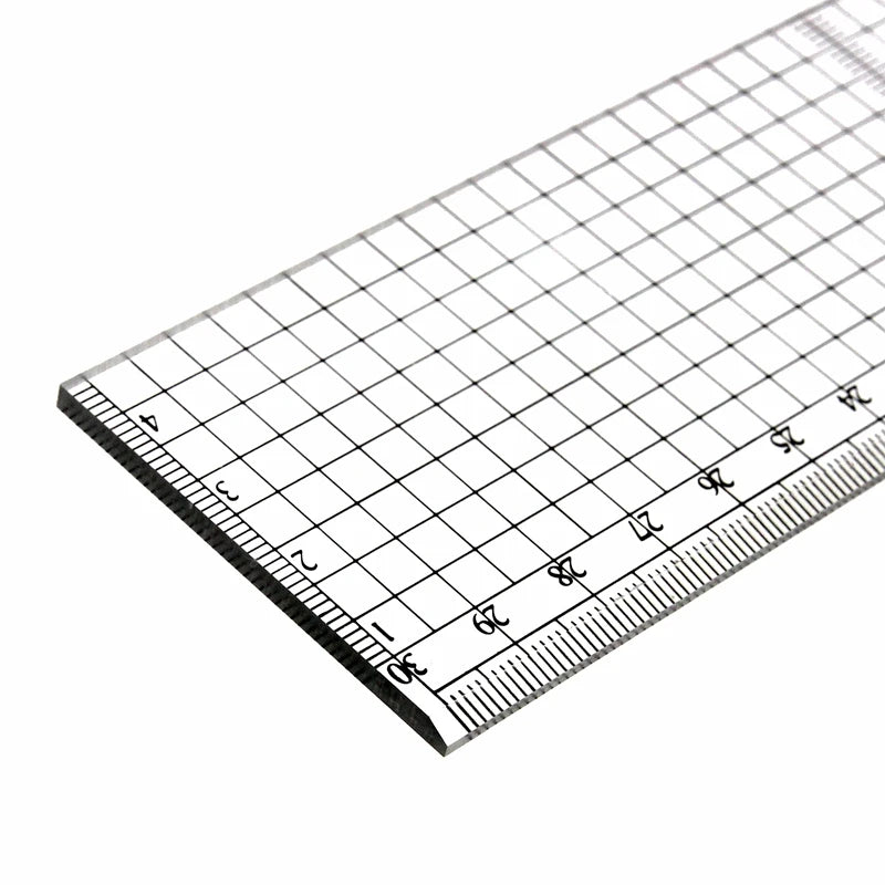 Transparent Ruler Board 20 30 50cm Students Writing Desk Pad PVC Grid Sewing Cutting Mats Drawing Clipboard Measuring Supplies - ZOOMNSTORE