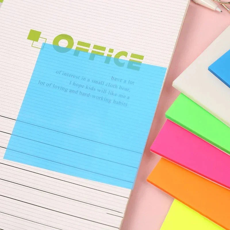 Transparent Sticky Notes - 50pcs Colorful Notepad Stickers for School  Office - ZOOMNSTORE
