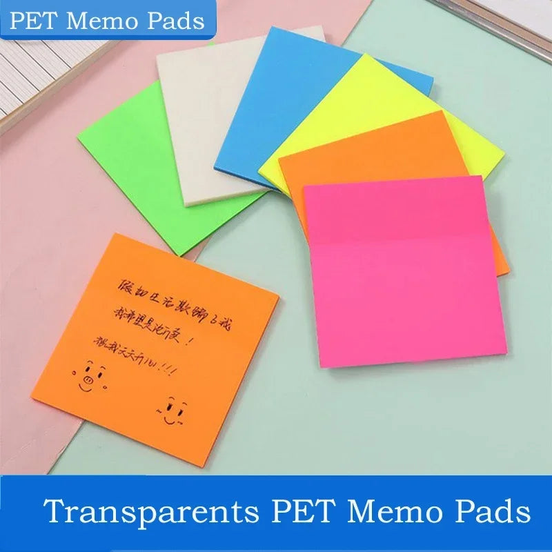 Transparent Sticky Notes - 50pcs Colorful Notepad Stickers for School  Office - ZOOMNSTORE