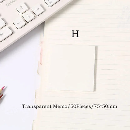 Transparent Sticky Notes - 50pcs Colorful Notepad Stickers for School  Office - ZOOMNSTORE