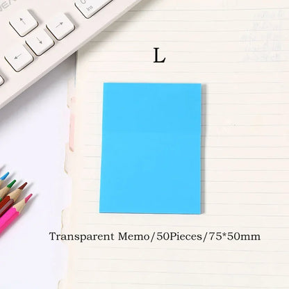 Transparent Sticky Notes - 50pcs Colorful Notepad Stickers for School  Office - ZOOMNSTORE