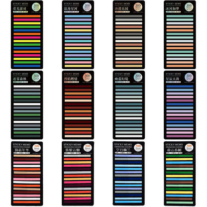 Transparent Rainbow Sticky Notepads - 300 Sheets Kawaii Memo Pad - ZOOMNSTORE