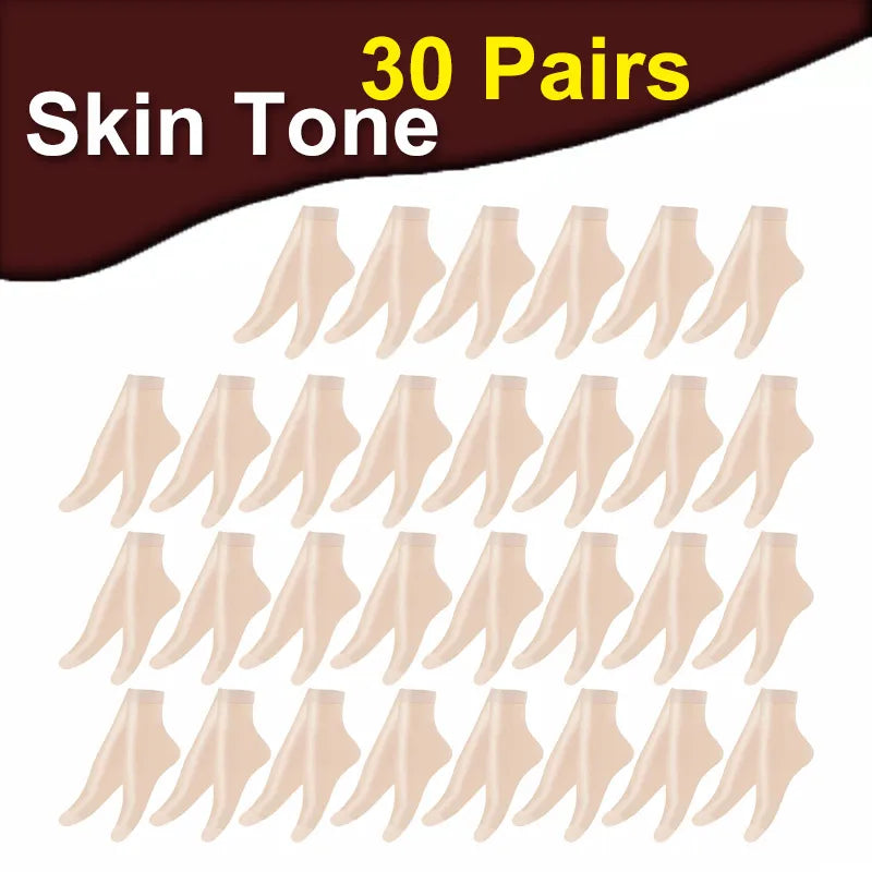 Transparent Summer Socks - 30 Pairs Ultrathin Ankle Meias for Women - ZOOMNSTORE