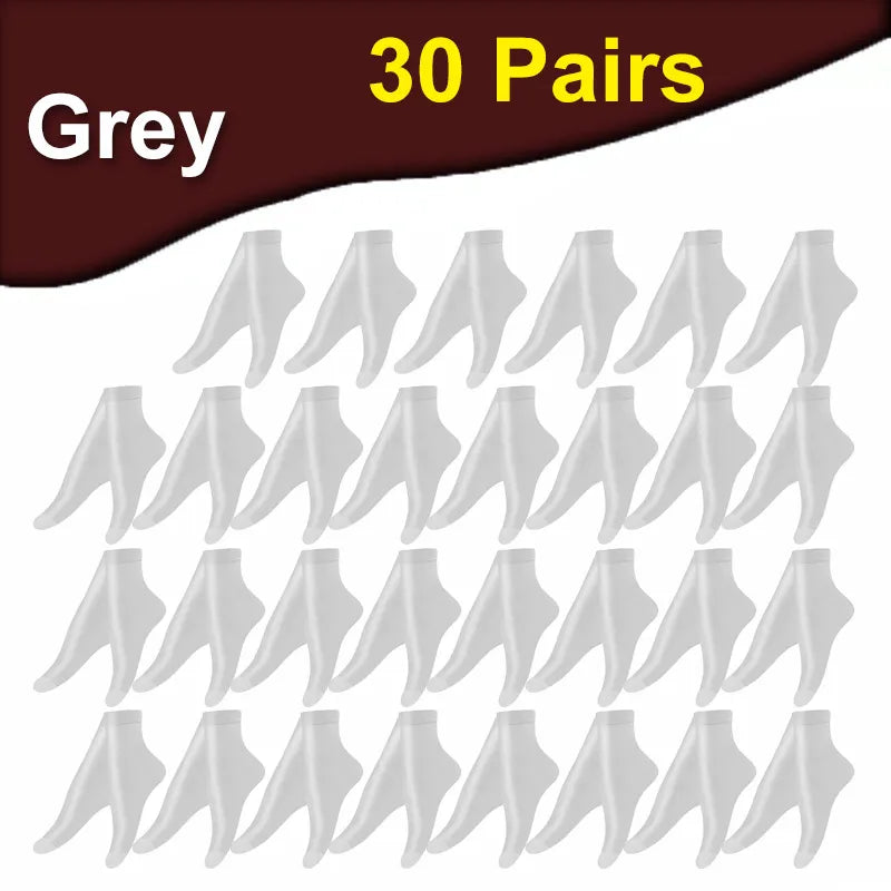 Transparent Summer Socks - 30 Pairs Ultrathin Ankle Meias for Women - ZOOMNSTORE