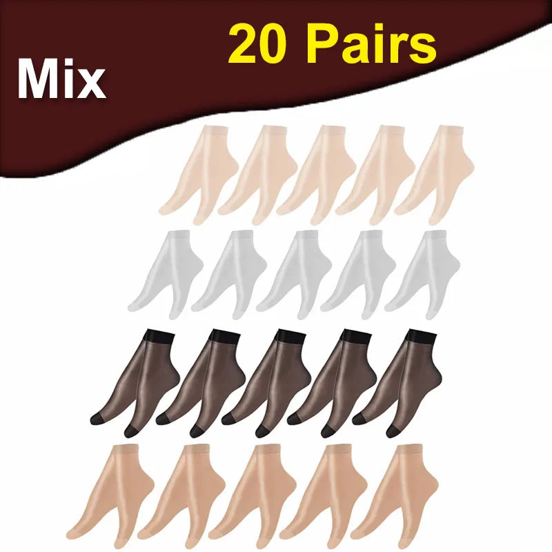 Transparent Summer Socks - 30 Pairs Ultrathin Ankle Meias for Women - ZOOMNSTORE