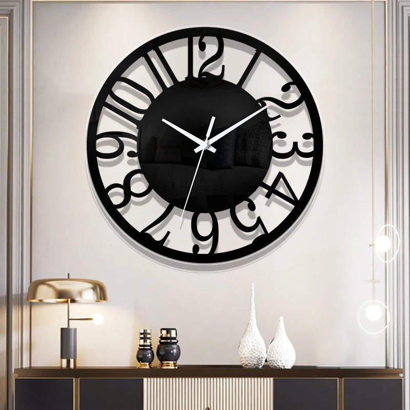 Minimalist Transparent Arabic Numeral Wall Clock - Modern Home Decor for Living Rooms Bedrooms and Offices - ZOOMNSTORE
