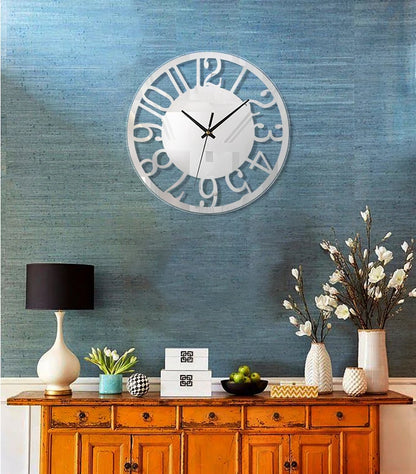 Minimalist Transparent Arabic Numeral Wall Clock - Modern Home Decor for Living Rooms Bedrooms and Offices - ZOOMNSTORE