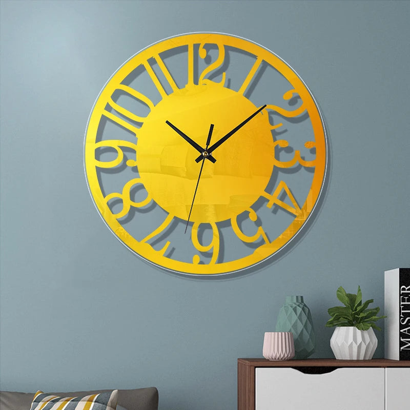 Minimalist Transparent Arabic Numeral Wall Clock - Modern Home Decor for Living Rooms Bedrooms and Offices - ZOOMNSTORE