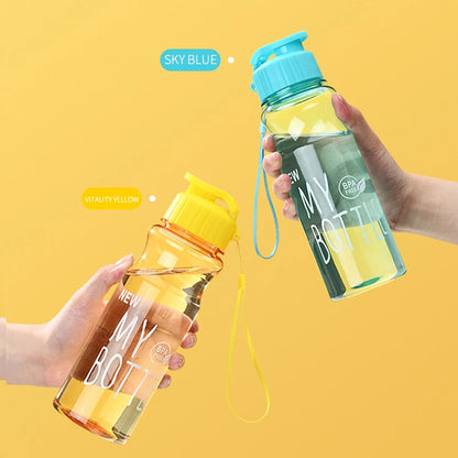 Transparent Water Bottle - Portable Sport Cup 650ML Leak Proof Design - ZOOMNSTORE