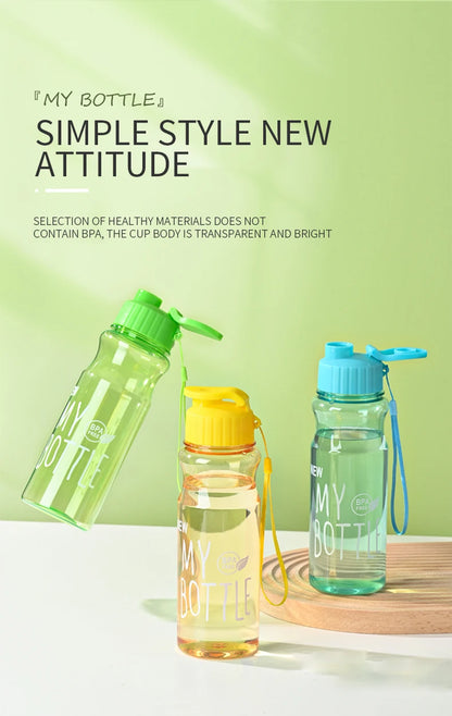 Transparent Water Bottle - Portable Sport Cup 650ML Leak Proof Design - ZOOMNSTORE