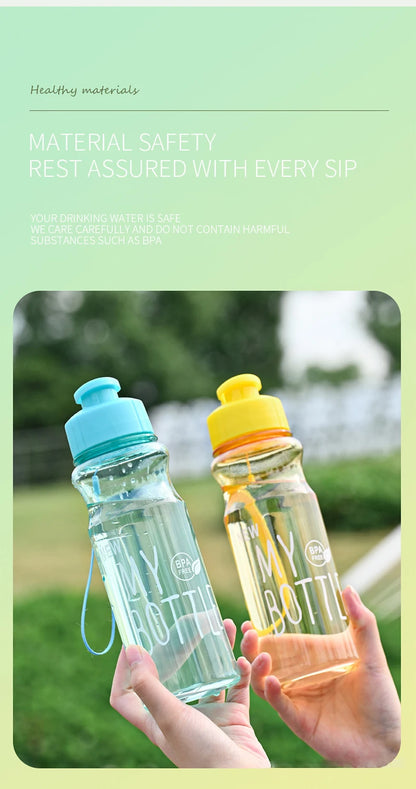 Transparent Water Bottle - Portable Sport Cup 650ML Leak Proof Design - ZOOMNSTORE