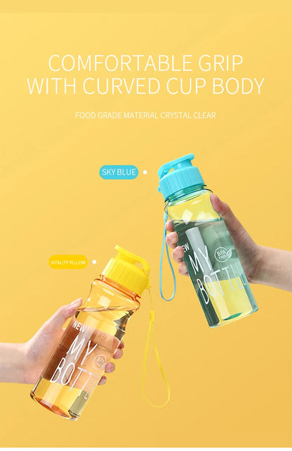 Transparent Water Bottle - Portable Sport Cup 650ML Leak Proof Design - ZOOMNSTORE