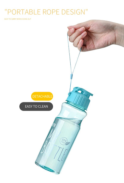 Transparent Water Bottle - Portable Sport Cup 650ML Leak Proof Design - ZOOMNSTORE