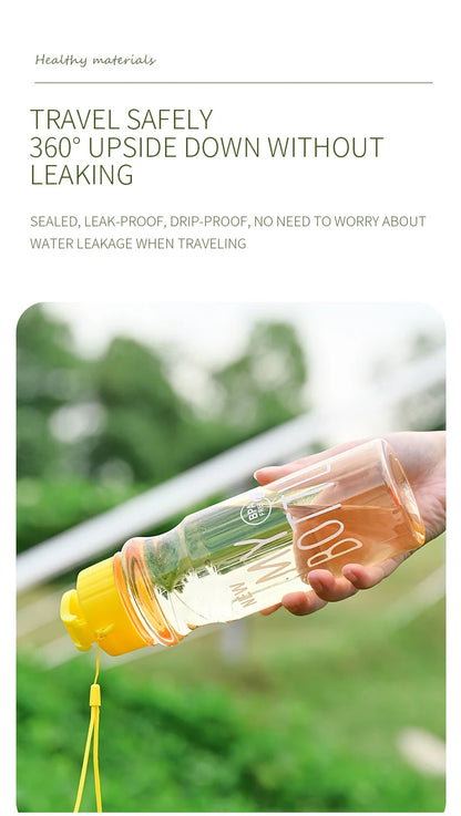 Transparent Water Bottle - Portable Sport Cup 650ML Leak Proof Design - ZOOMNSTORE