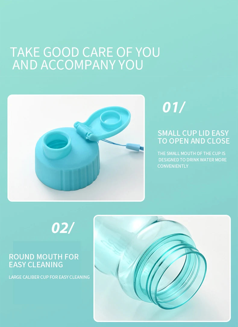 Transparent Water Bottle - Portable Sport Cup 650ML Leak Proof Design - ZOOMNSTORE