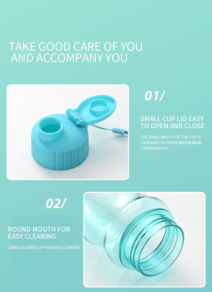 Transparent Water Bottle - Portable Sport Cup 650ML Leak Proof Design - ZOOMNSTORE