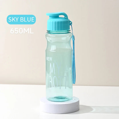 Transparent Water Bottle - Portable Sport Cup 650ML Leak Proof Design - ZOOMNSTORE