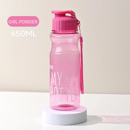 Transparent Water Bottle - Portable Sport Cup 650ML Leak Proof Design - ZOOMNSTORE