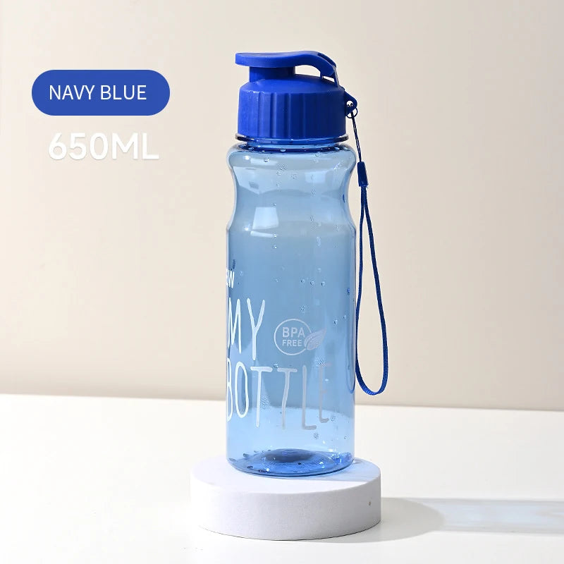 Transparent Water Bottle - Portable Sport Cup 650ML Leak Proof Design - ZOOMNSTORE