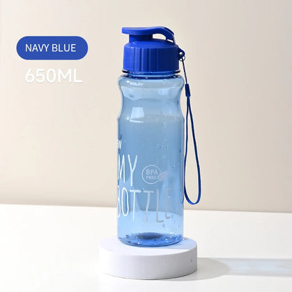 Transparent Water Bottle - Portable Sport Cup 650ML Leak Proof Design - ZOOMNSTORE