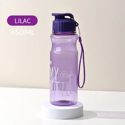 Transparent Water Bottle - Portable Sport Cup 650ML Leak Proof Design - ZOOMNSTORE