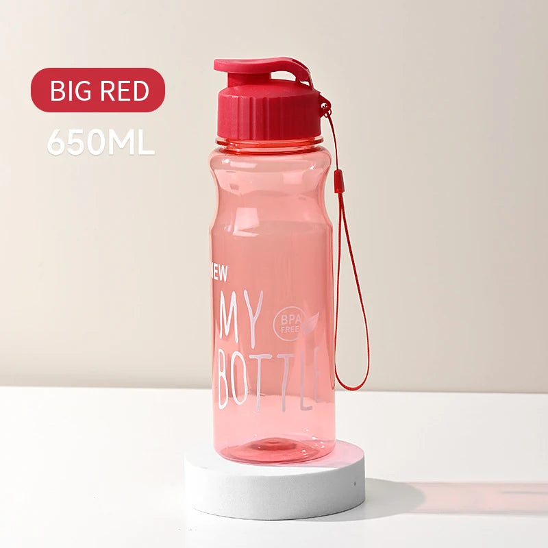 Transparent Water Bottle - Portable Sport Cup 650ML Leak Proof Design - ZOOMNSTORE