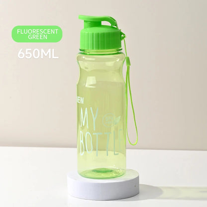 Transparent Water Bottle - Portable Sport Cup 650ML Leak Proof Design - ZOOMNSTORE