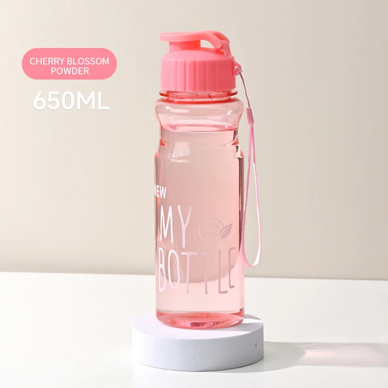Transparent Water Bottle - Portable Sport Cup 650ML Leak Proof Design - ZOOMNSTORE