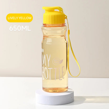 Transparent Water Bottle - Portable Sport Cup 650ML Leak Proof Design - ZOOMNSTORE