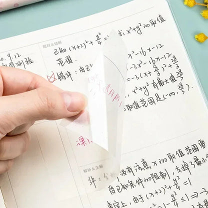 Transparent Waterproof Sticky Note Pad - 50 Sheets Self-Adhesive Memo Pad - ZOOMNSTORE