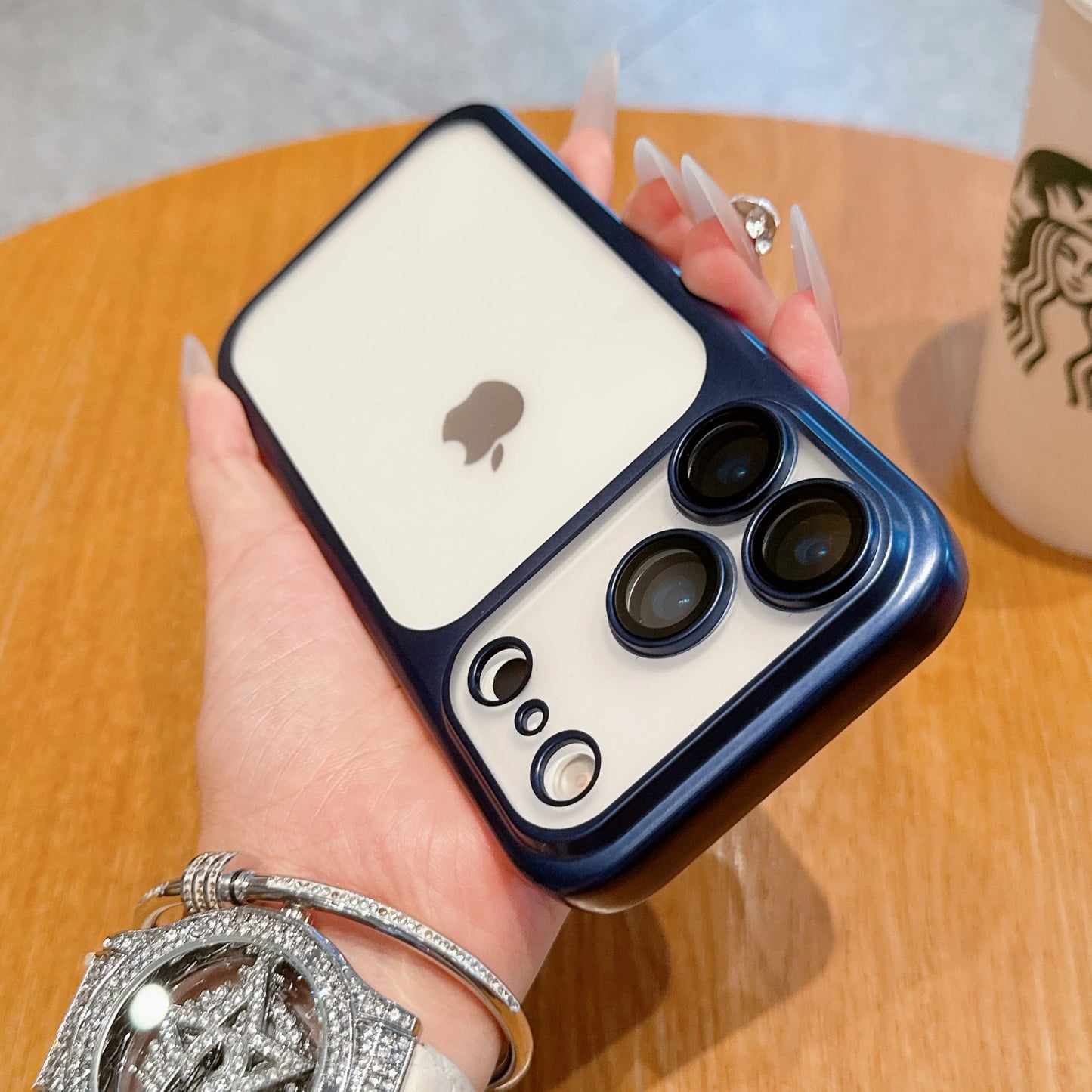 Transparent iPhone 17 Case - Hard Clear Cover with Plating Frame  Lens Film Protection - ZOOMNSTORE