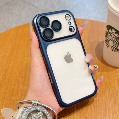 Transparent iPhone 17 Case - Hard Clear Cover with Plating Frame  Lens Film Protection - ZOOMNSTORE