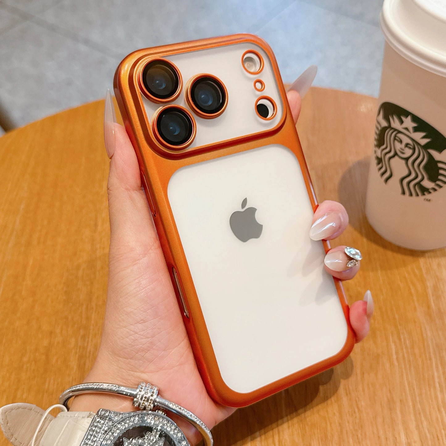Transparent iPhone 17 Case - Hard Clear Cover with Plating Frame  Lens Film Protection - ZOOMNSTORE