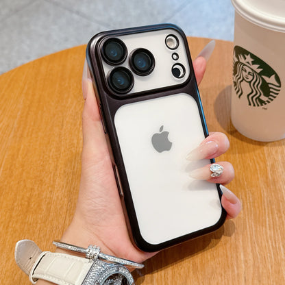 Transparent iPhone 17 Case - Hard Clear Cover with Plating Frame  Lens Film Protection - ZOOMNSTORE
