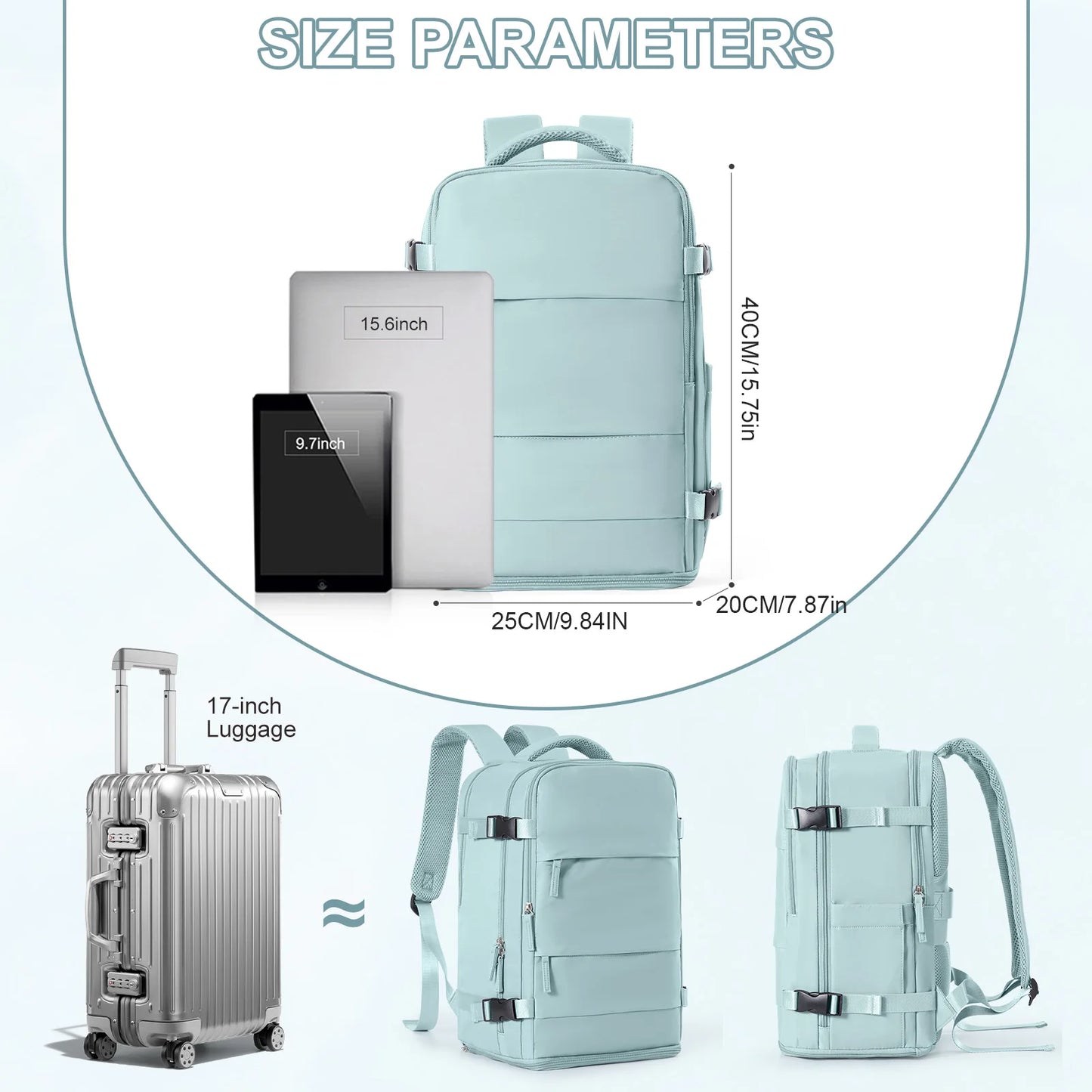 Waterproof Laptop Backpack - Travel Business College Carry-On Bag - ZOOMNSTORE