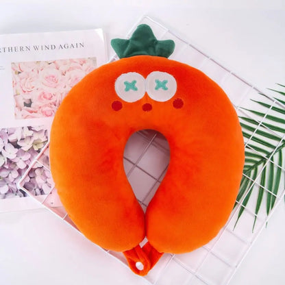 Adult Children Travel Pillow Soft Short Plush Cartoon U-shaped Pillow Portable Outdoor Nap Flight Neck Pillow Nursing Cushion - ZOOMNSTORE