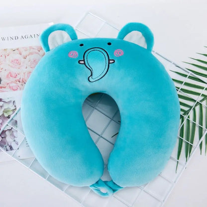 Adult Children Travel Pillow Soft Short Plush Cartoon U-shaped Pillow Portable Outdoor Nap Flight Neck Pillow Nursing Cushion - ZOOMNSTORE