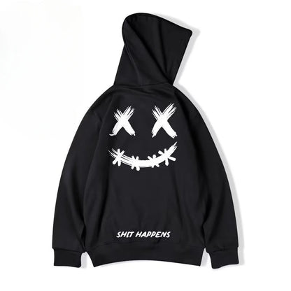 Trendy Oversized Hoodie - Hip Hop Emoji Print for Men - ZOOMNSTORE
