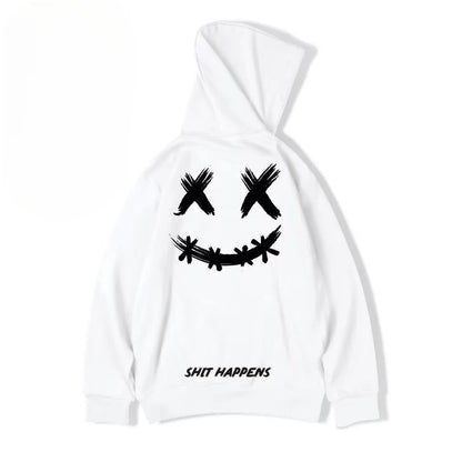 Trendy Oversized Hoodie - Hip Hop Emoji Print for Men - ZOOMNSTORE