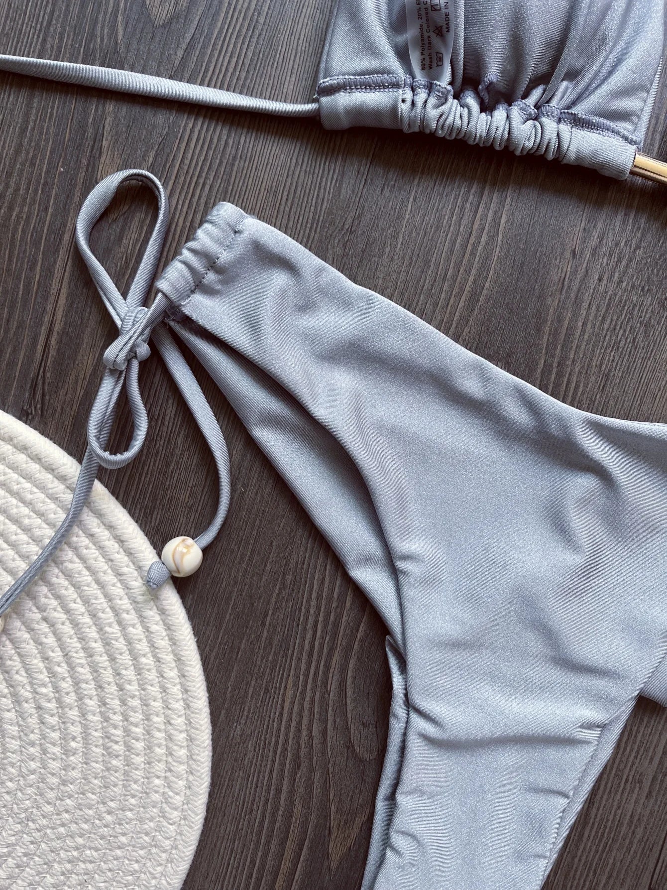 Triangle Bathing Suit - Brazilian Bikinis Halter Swimwear With Metal Chain Beach Bikini Set - ZOOMNSTORE