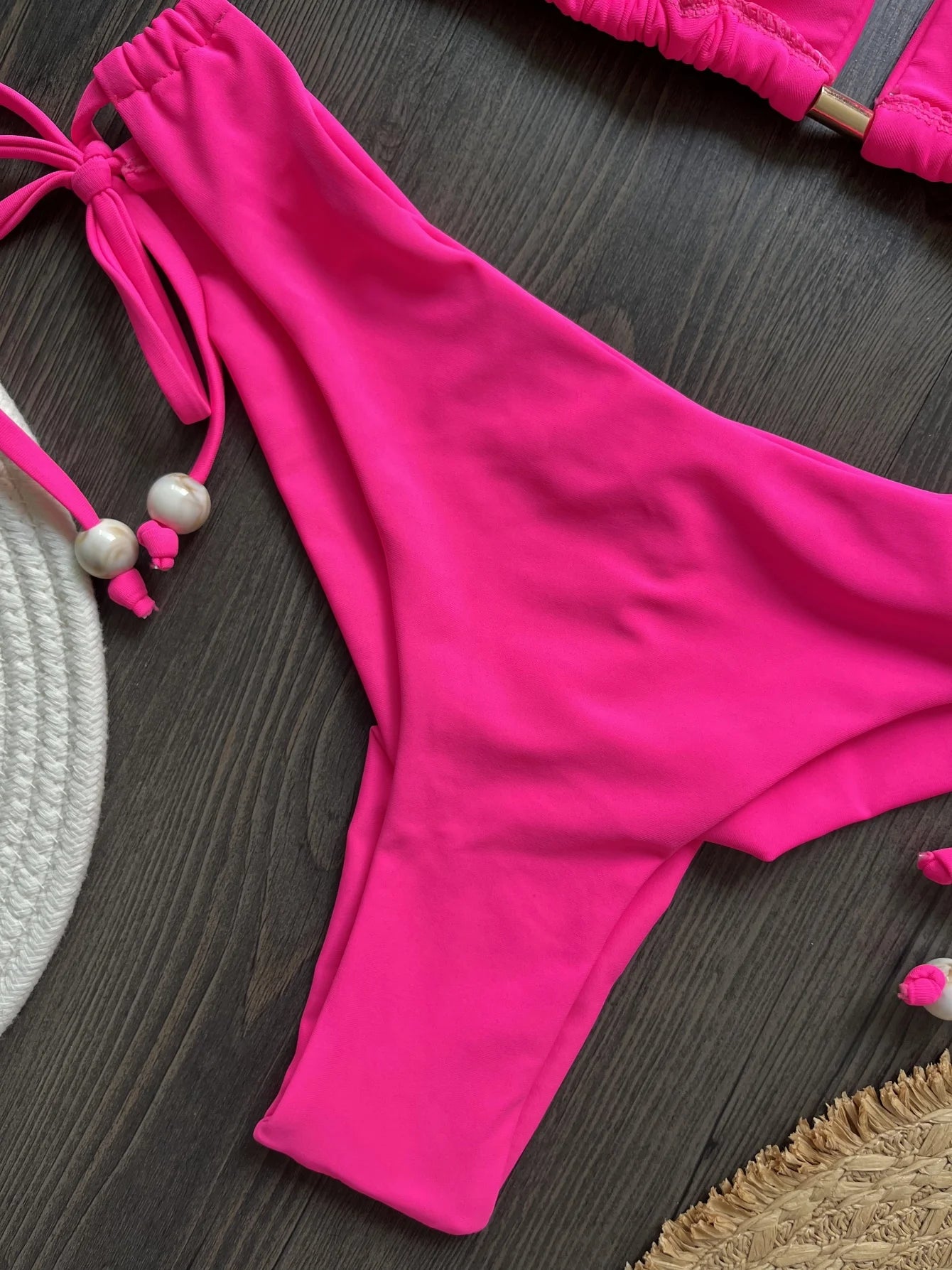 Triangle Bathing Suit - Brazilian Bikinis Halter Swimwear With Metal Chain Beach Bikini Set - ZOOMNSTORE