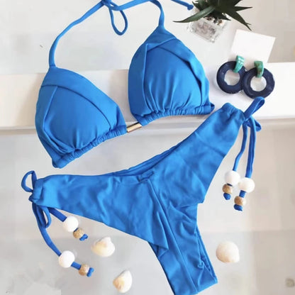 Triangle Bathing Suit - Brazilian Bikinis Two Piece Bikini Push Up Swimsuit Low Waist - ZOOMNSTORE